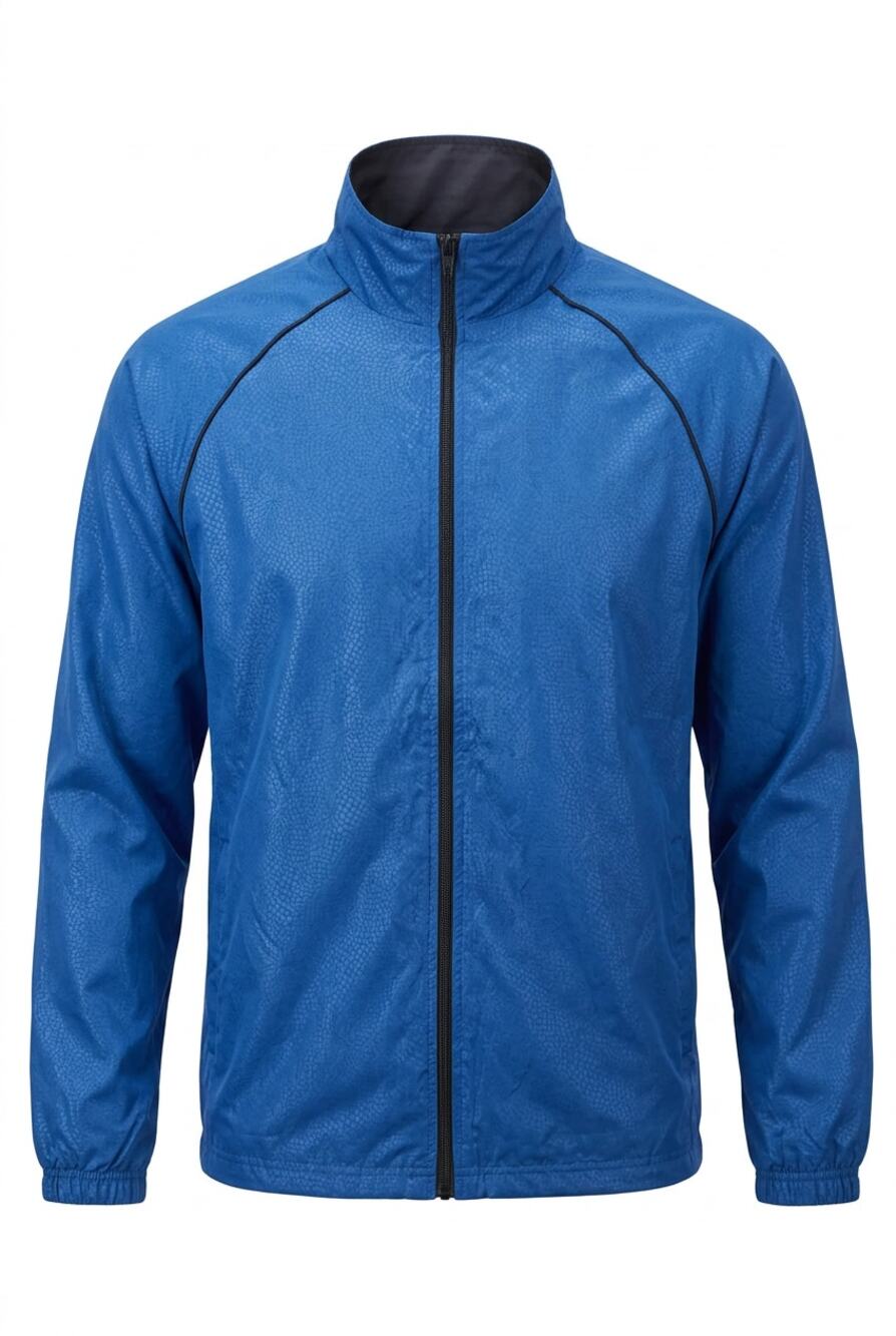 Everlast Men’s Windbreaker Track Jacket L Blue Snakeskin Full Zip Mock Neck
